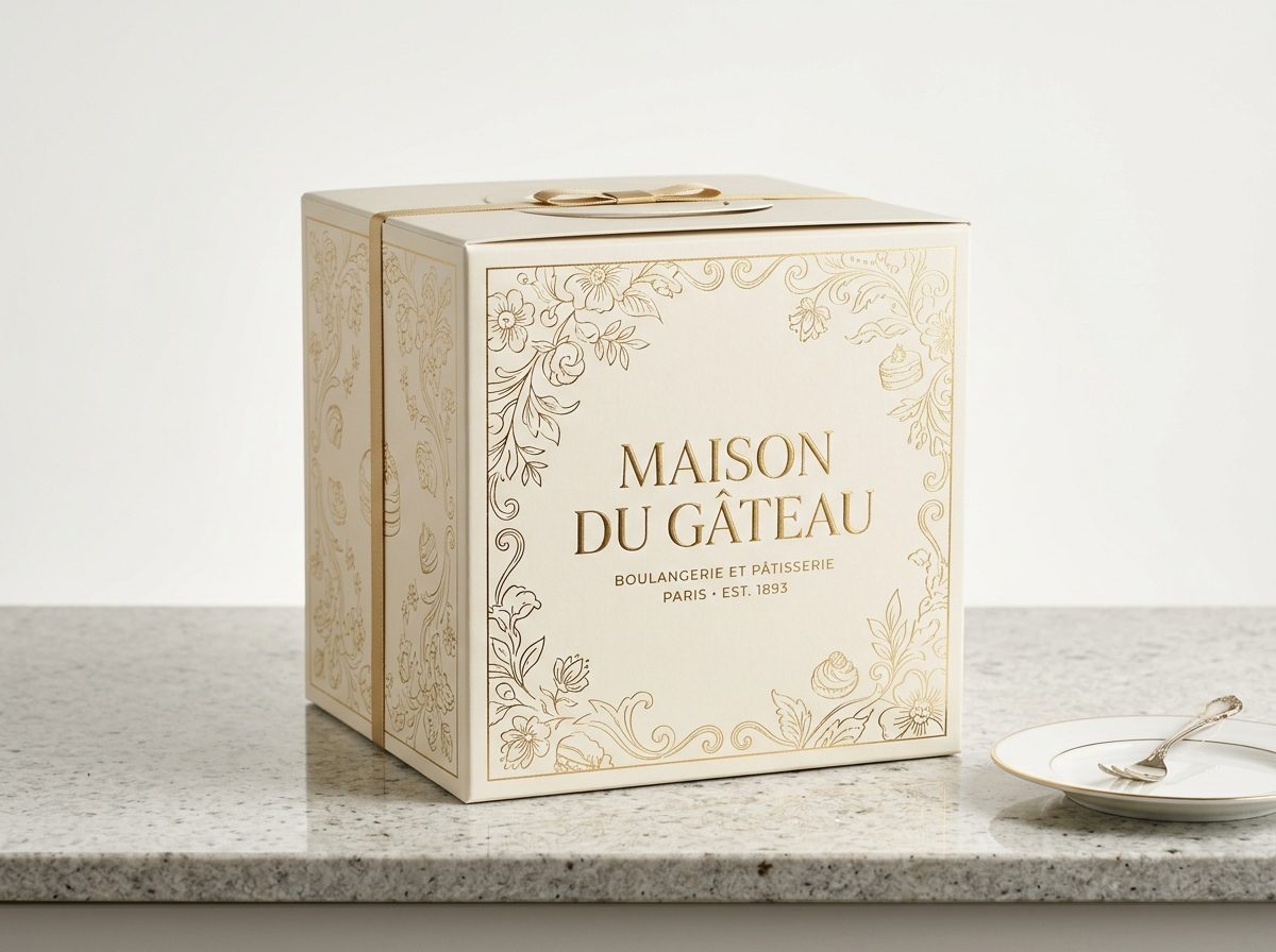 Lüks fantezi taslama pasta ve patisserie kutusu